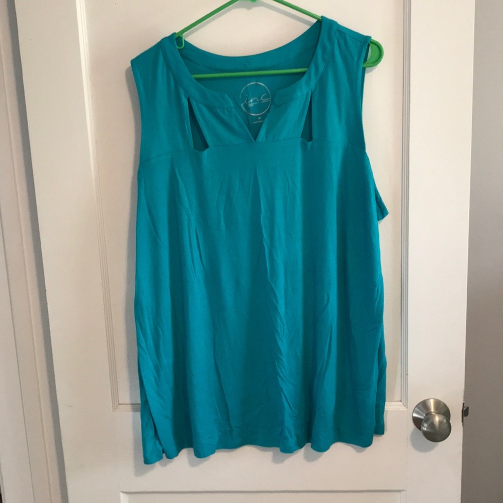 INC sleeveless top with triangle cut outs